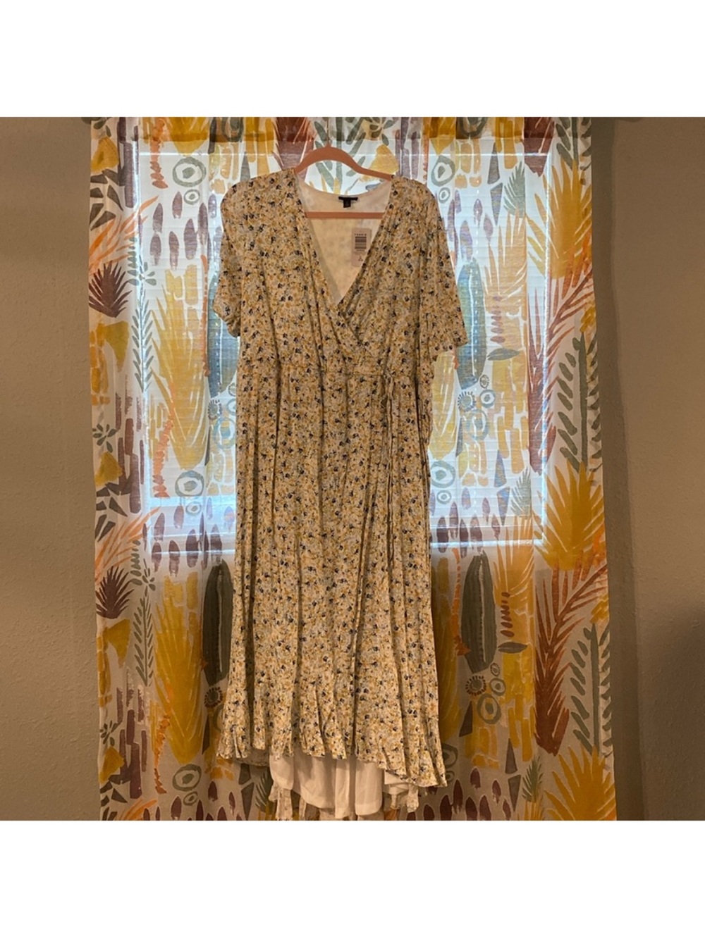 torrid Yellow Floral Maxi Dress with V-Neck